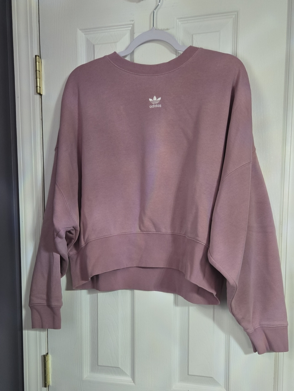 adidas Mauve Cropped Crewneck Sweatshirt